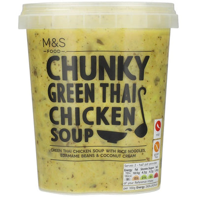 Soupe M&S poulet thaï vert épais aux nouilles de riz - Soupe 600g