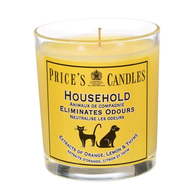 Price's odour eliminating candle jar 83mm x 74mm, imported from the UK