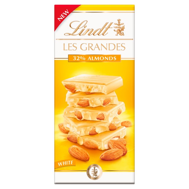 Lindt Les Grandes Almond White Chocolate Bar 150g, UK version