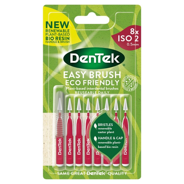 DenTek ECO Interdental Brushes ISO 2 8 pack - British product