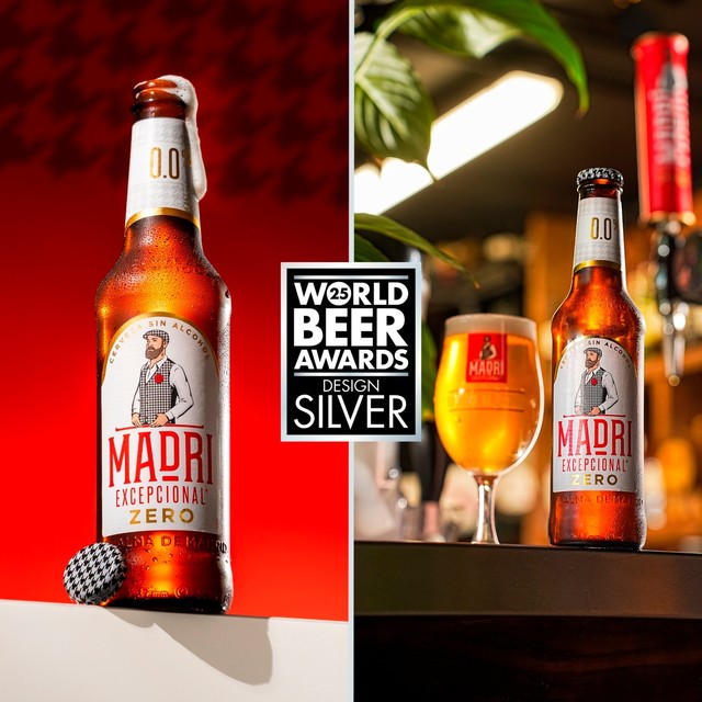 Madri Excepcional 0.0% alcohol-free lager beer 4 x 330ml, imported from the UK