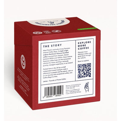 Presto Espresso Intenso Instant Coffee Bags 10 Pack