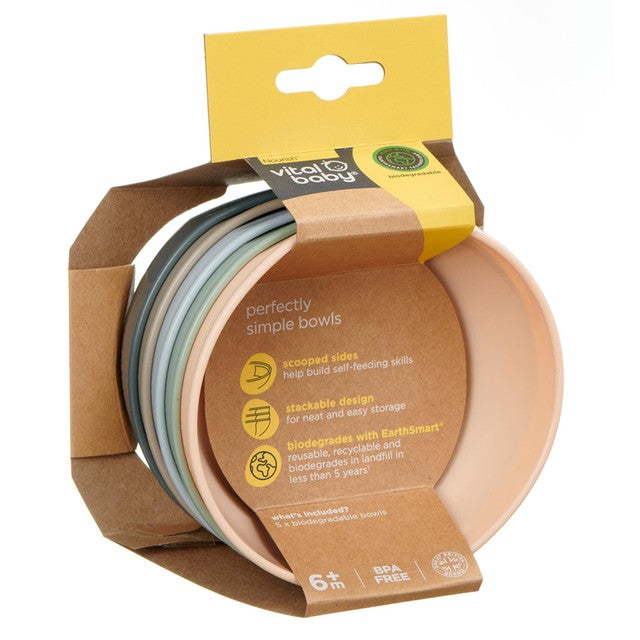 Vital Baby natural baby feeding bowls 5pk (British brand)