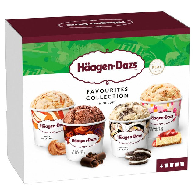 Haagen Dazs favourites collection mini cups ice cream 4 x 95ml, UK version