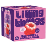 Living Things raspberry and pomegranate biotic soda 4x330ml, UK version