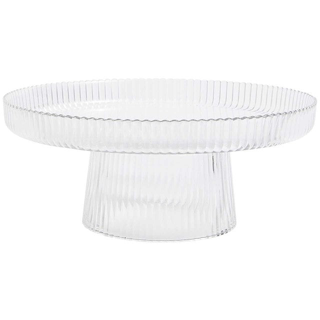 M&S ribbed glass cake stand 29.6cm, imported from the UK