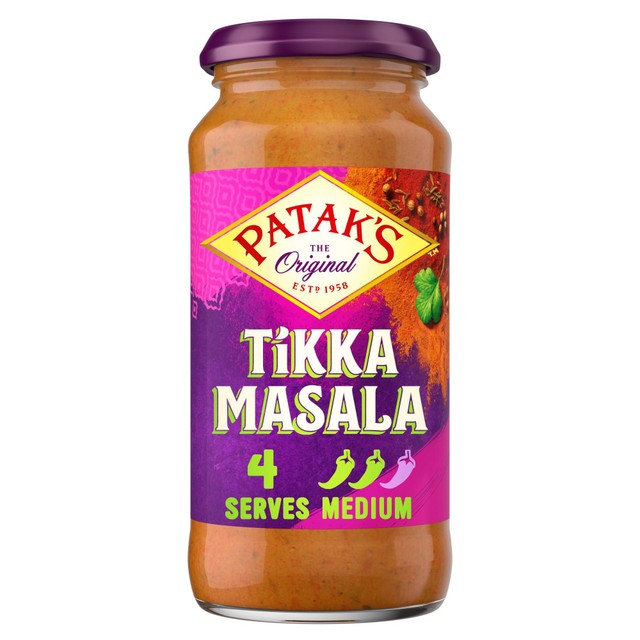 Patak's Tikka Masala Curry Sauce 450g, imported from the UK