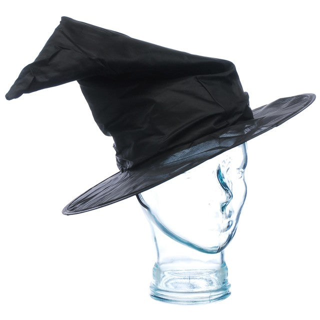 Festive black polyester witch's hat 42cm - British product