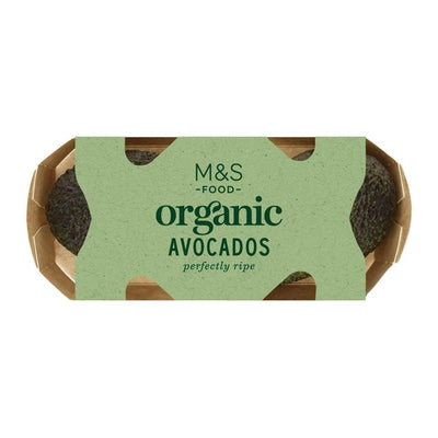 M&S M&S økologiske perfekt modne avokadoer frukt 2 per pakke - Kjøp online hos McGrocer
