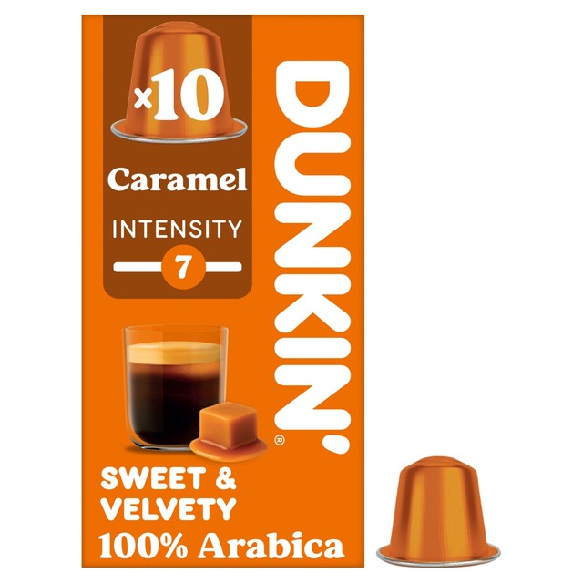 Dunkin caramel coffee pods, imported from the UK