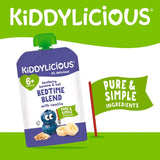 Kiddylicious blueberry banana oat bedtime blend baby food pouch 4 x 100g, UK version