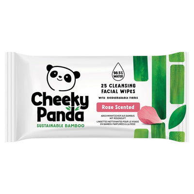 مناديل تنظيف الوجه الخيزران من Cheeky Panda برائحة الورد