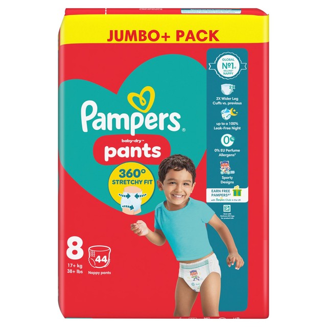 Pampers nappy pants size 8 jumbo pack, imported from the UK