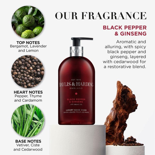 Baylis & Harding Black Pepper & Ginseng hand wash 500ml - British product