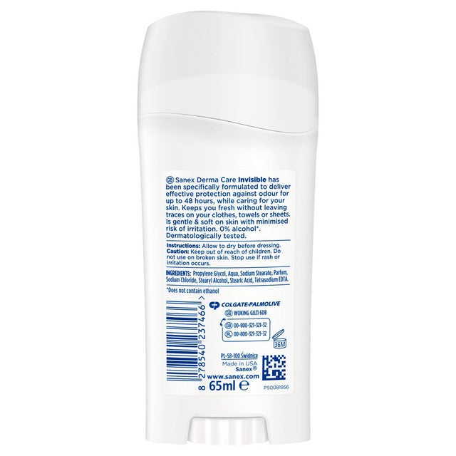 Sanex invisible dry deodorant stick 65ml (British brand)