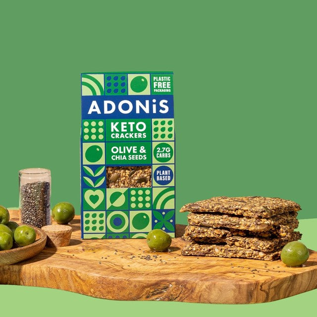 Adonis Olive & Chia Seed Keto Crackers 60g - British product