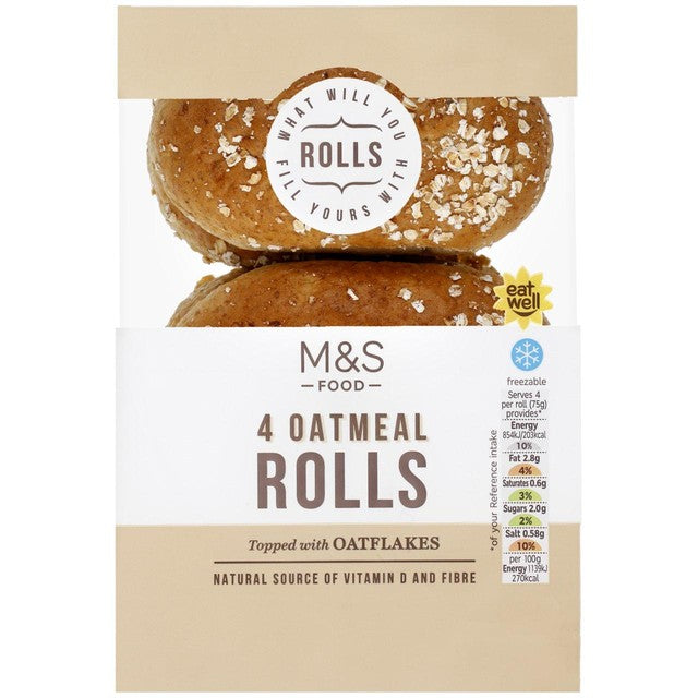 M&S oatmeal rolls 4 pack, imported from the UK