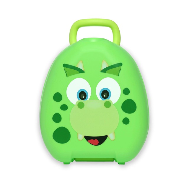 My Carry Potty dinosaur-themed portable potty for toddlers, imported from the UK