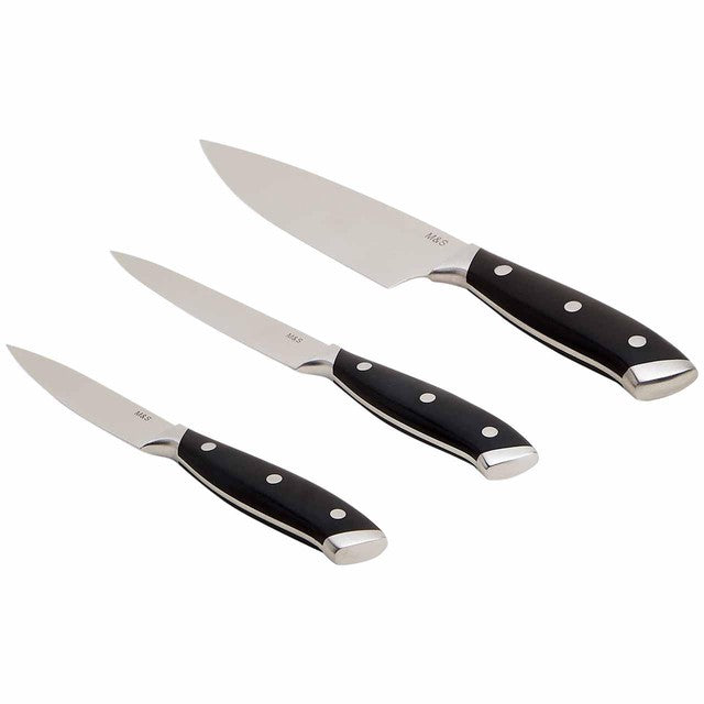 M&S Triple Rivet Knives Silver Mix 3 per pack, imported from the UK