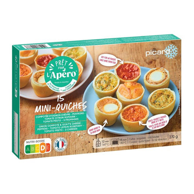 Picard 15 Mini-Quiches Käse und Gemüse Tiefkühlkost 190g