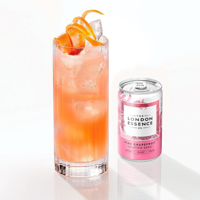 London Essence pink grapefruit soda 6x150ml cans, UK version