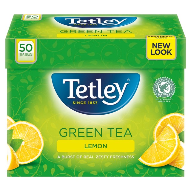 Tetley green lemon tea bags 50 bags (British brand)