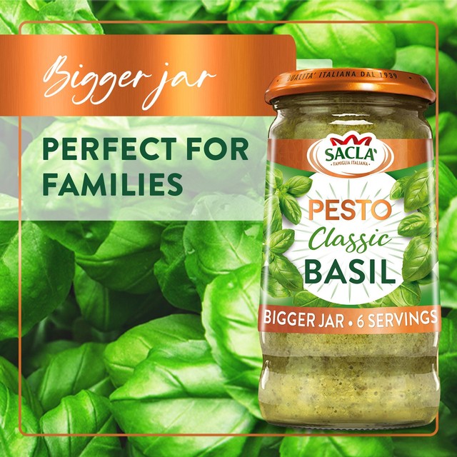Sacla classic basil pesto, imported from the UK