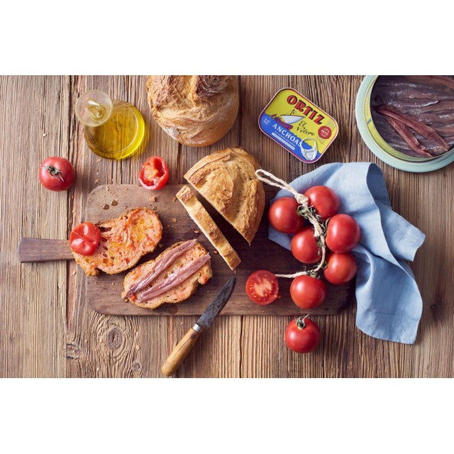 Brindisa Ortiz anchovy fillets 47.5g, imported from the UK