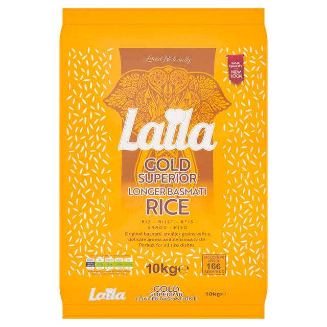 Laila Gold Long Grain Basmati Rice, UK version