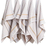 M&S terry tea towels neutral checked designs, UK version