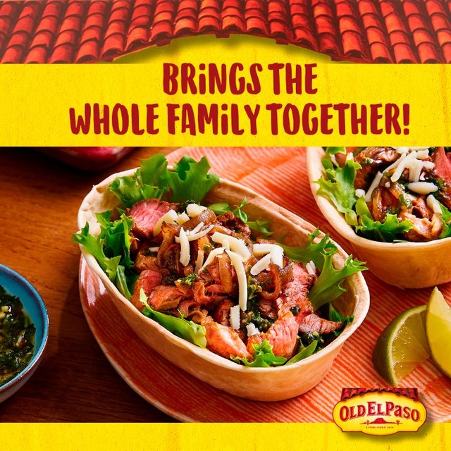 Old El Paso extra mild taco kit 329g, imported from the UK