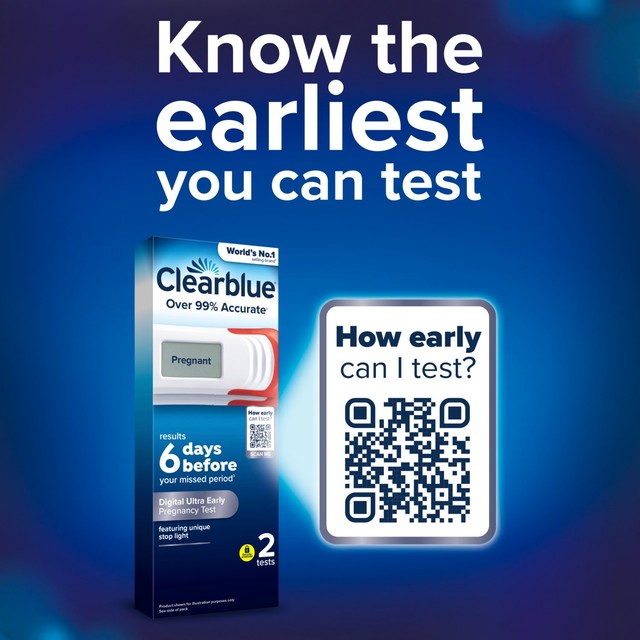 Clearblue Digital Ultra Early Pregnancy Test Kit 2 Tests - British product