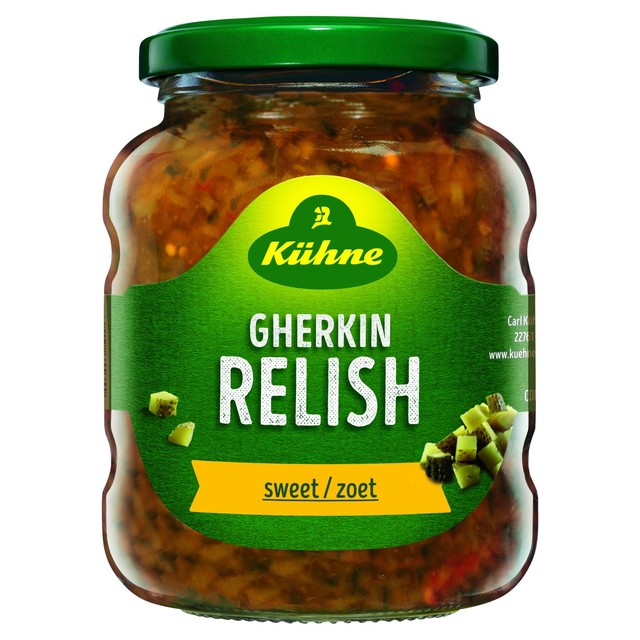 Kuhne Sweet Pickle Gherkin Relish 350g, UK version