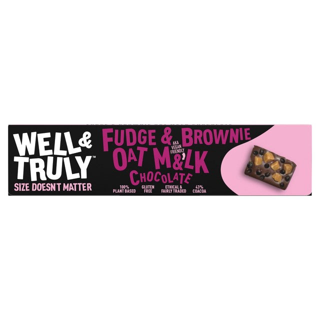 Well & Truly fudge and brownie oat milk chocolate bar 30g (British brand)