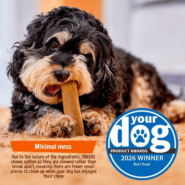Yakers strawberry medium dog chew, UK version
