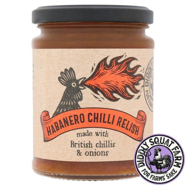 Diddly Squat Farm habanero chilli relish, imported from the UK