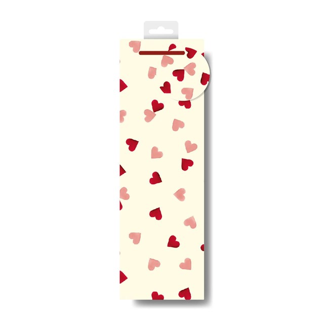 Woodmansterne pink hearts bottle gift bag - British product