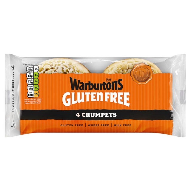 Warburtons gluten free crumpets 4 pack (British brand)