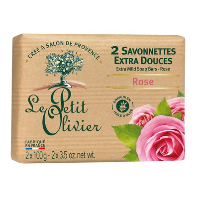 M&S Le Petit Olivier Extra Mild Rose Soap Bars 2 x 100g- Buy online at McGrocer