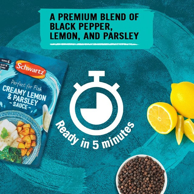 Schwartz Creamy Lemon & Parsley Sauce for Fish 300g (British brand)