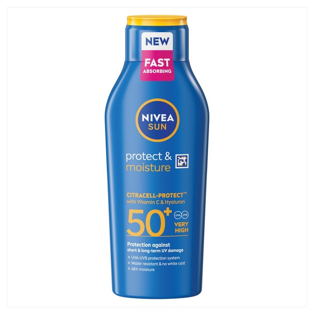 Nivea Sun Protect & Moisture Lotion SPF50+ 400ml, imported from the UK