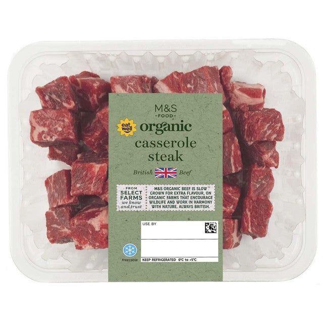 M&S Bio britisches Eintopf-Steak 400g, importiert aus dem Vereinigten Königreich