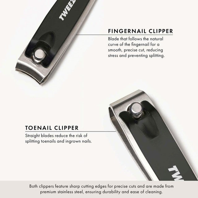 Tweezerman combo clipper set with stainless steel blades, imported from the UK