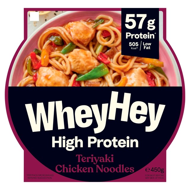 Wheyhey teriyaki chicken noodle meal 450g (British brand)