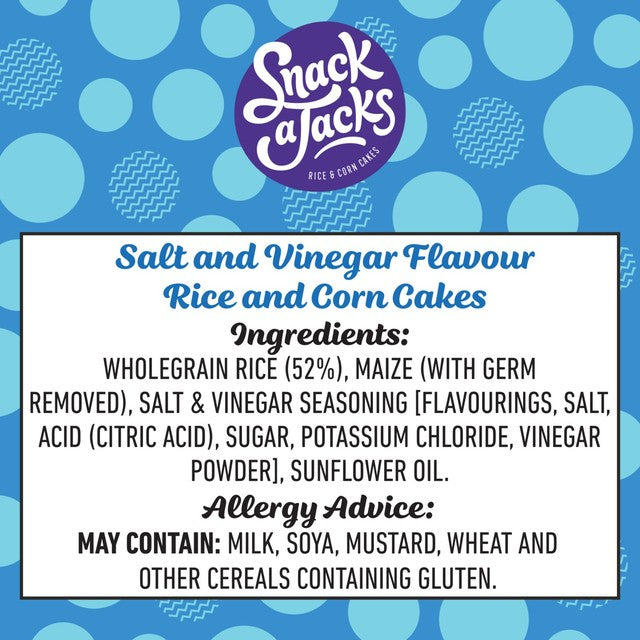 Snack a Jacks Salt & Vinegar Rice Cakes 117g (British brand)