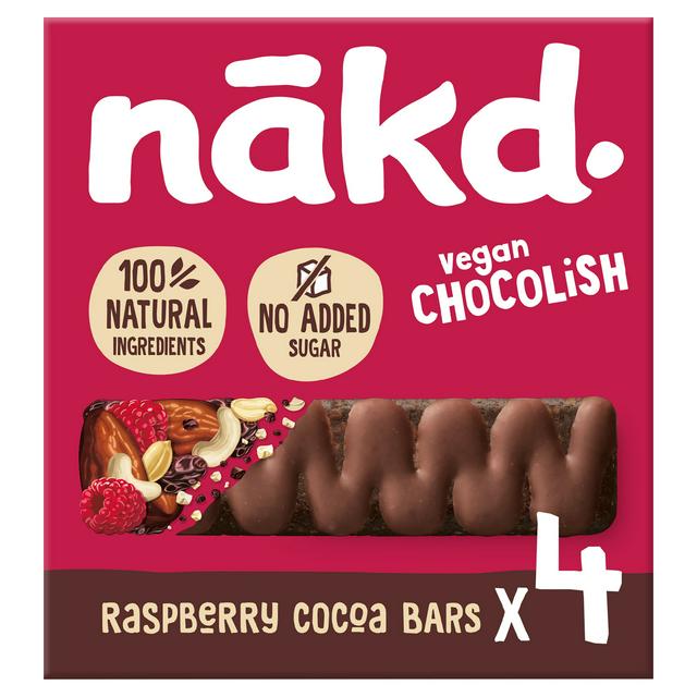 Nakd Raspberry Cocoa Chocolish Raw Fruit Nut Bars 4x30g