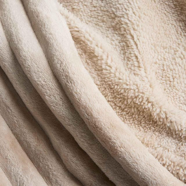 M&S cloud fleece striped bedding set single neutral, UK version