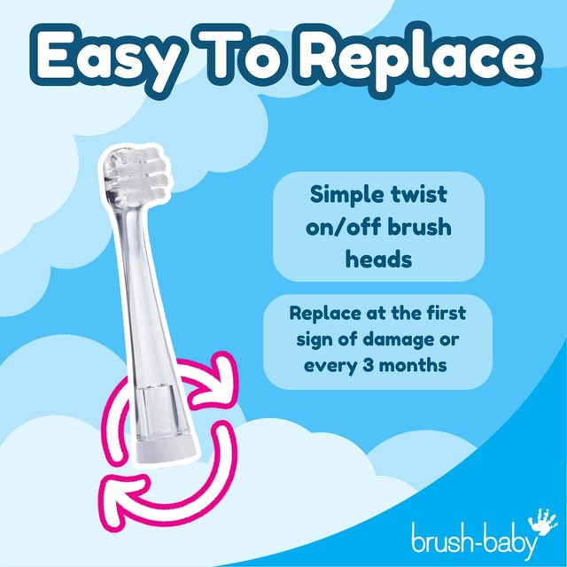 Brush-Baby Babysonic replacement brush heads for 0-18 months - British product