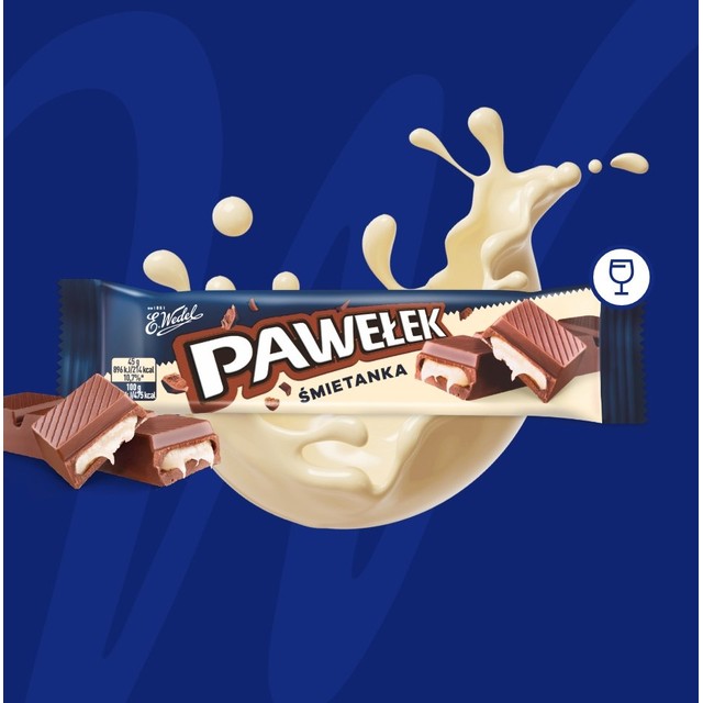 E.Wedel Pawelek cream chocolate bar, imported from the UK