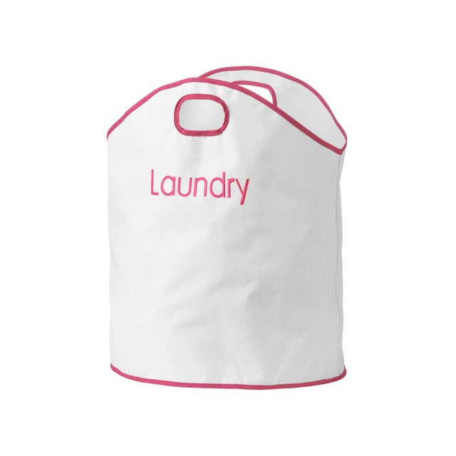 Premier Housewares laundry bag white hot pink, imported from the UK
